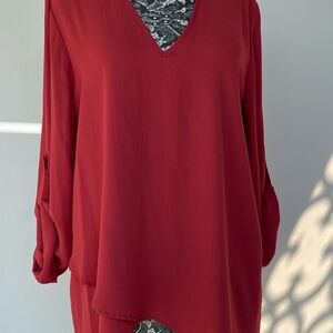 Karen Kane Rust XL Blouse